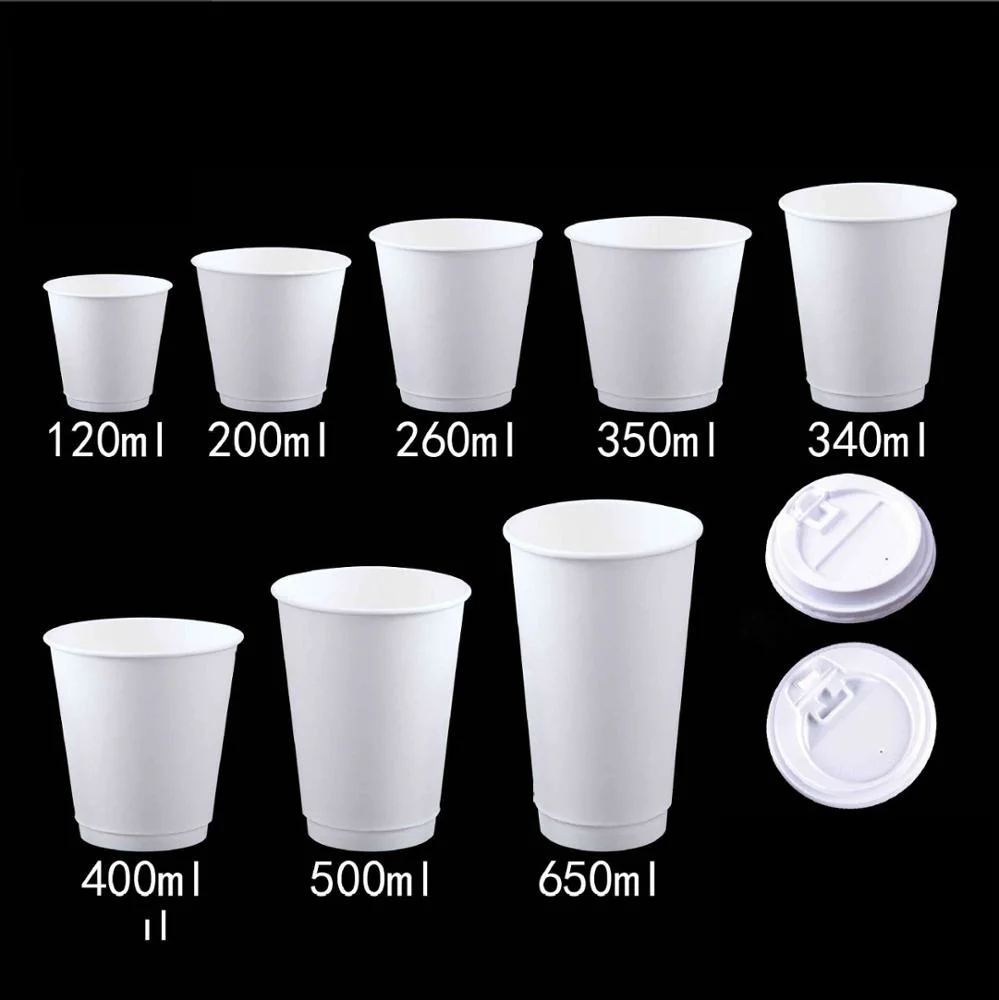 Compostable PLA Paper Coffee Cup Wholesale Promotional Prices Disposable Beverage Cups Take Away Disposable Custom Printed Coffee Double Wall