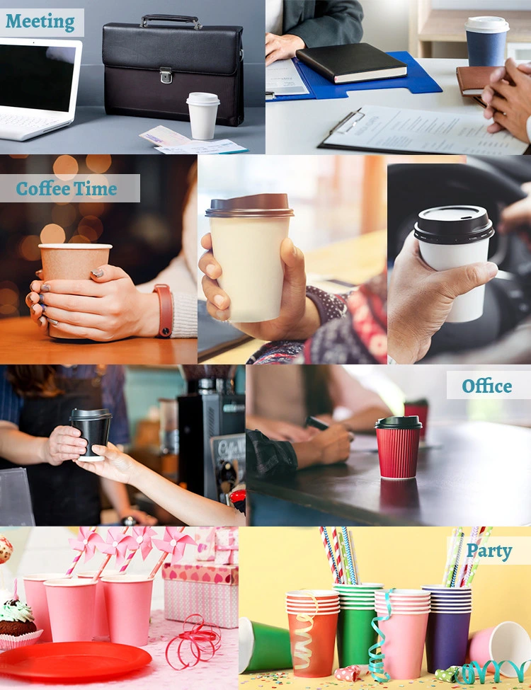 Colorful Top Quality Disposable Coffee Cup Soup Cup with Handle New Fashion 7oz 8oz 9oz