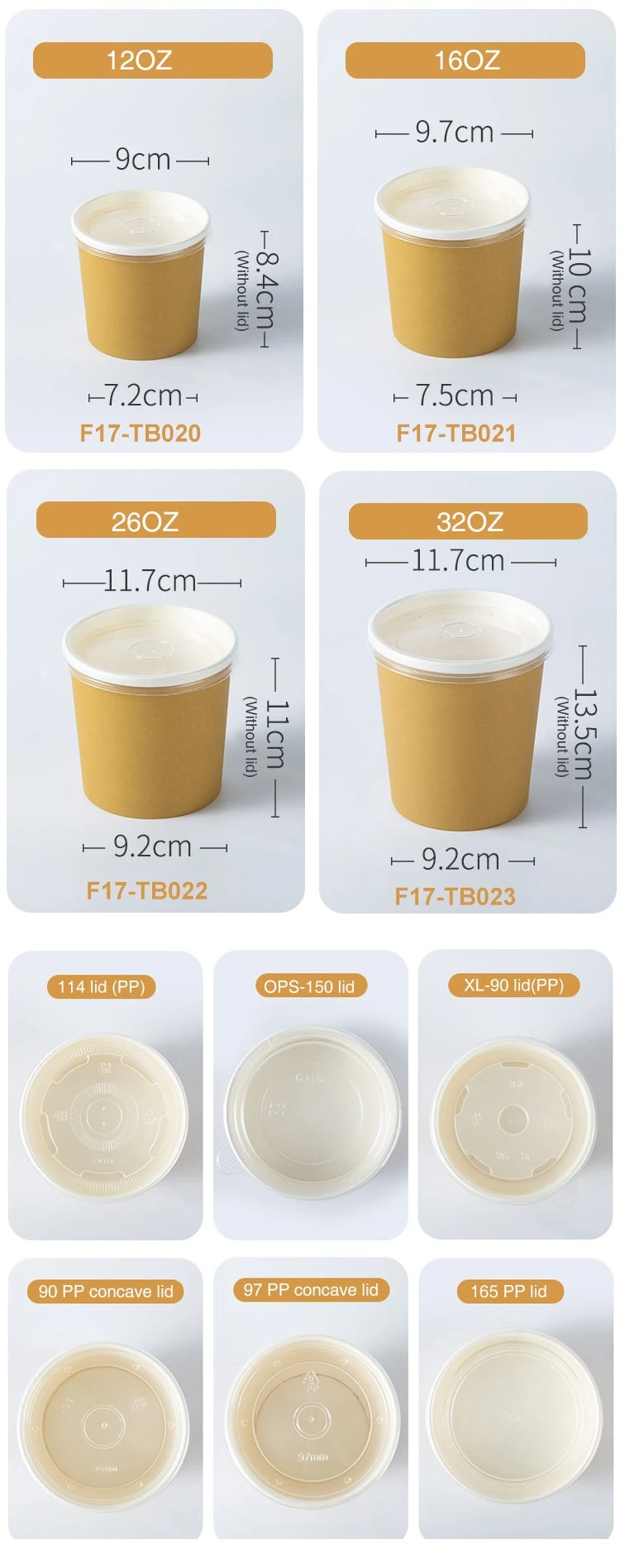 Disposable 440ml Oil Resistant Paper Soup Bowl None Toxic Soup Cup with Lids