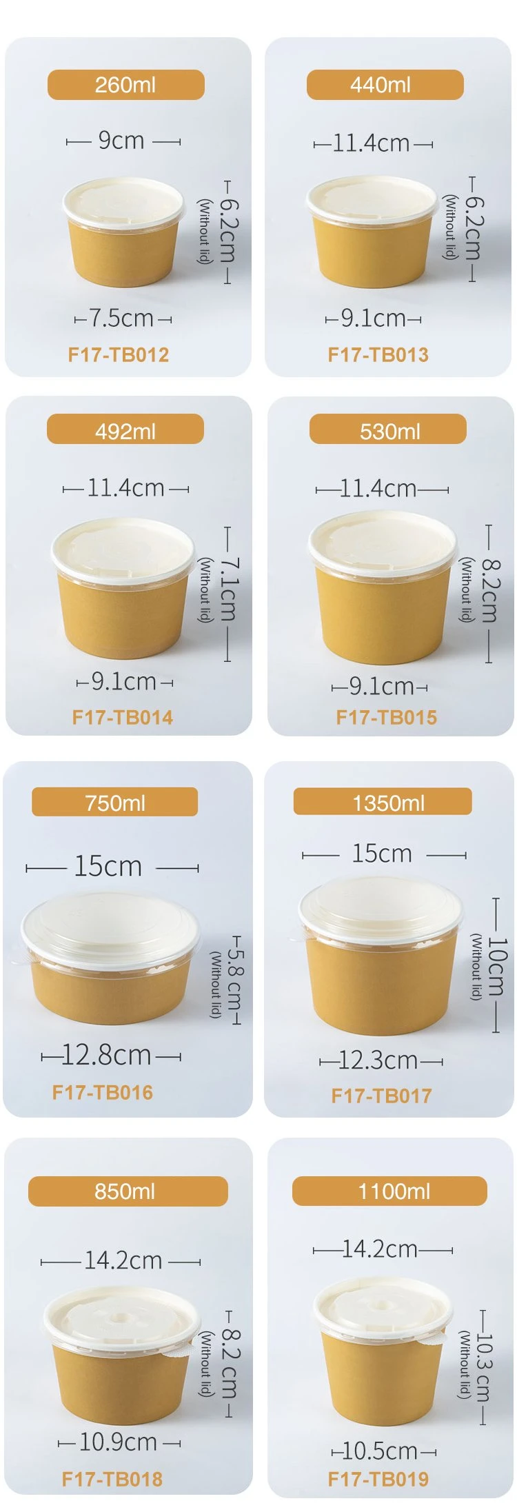 Disposable 440ml Oil Resistant Paper Soup Bowl None Toxic Soup Cup with Lids