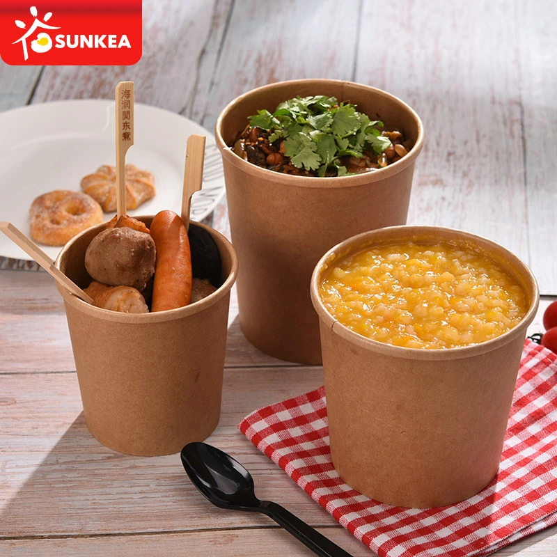 Sunkea Food Packaging Disposable Takeaway Paper Soup Cup