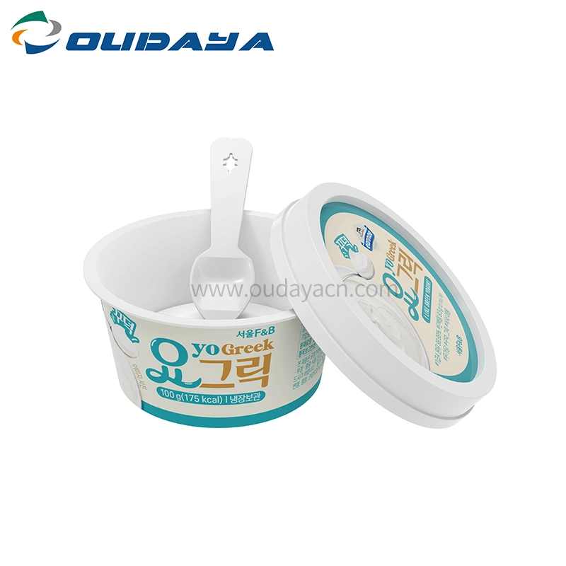 Custom Print Iml Frozen PP 130ml 100g Food Yogurt Ice Cream Plastic Cup Tub Container with Lid Spoon