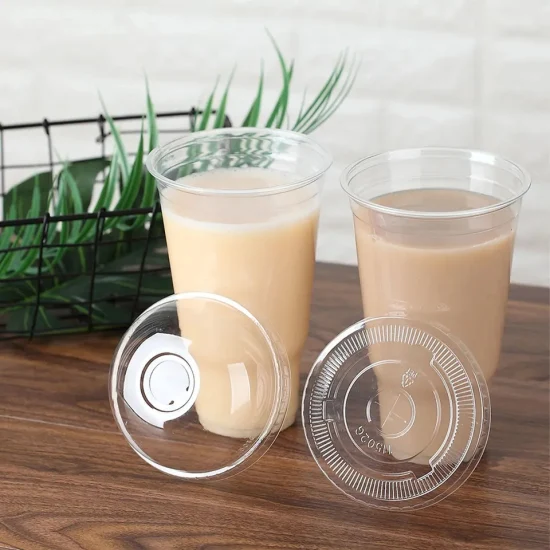 친환경 100% 생분해성 퇴비화 PLA 옥수수 전분 투명 일회용 플라스틱 스무디 커피 차가운 음료 컵 도매